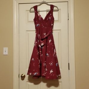 Maroon bird dress